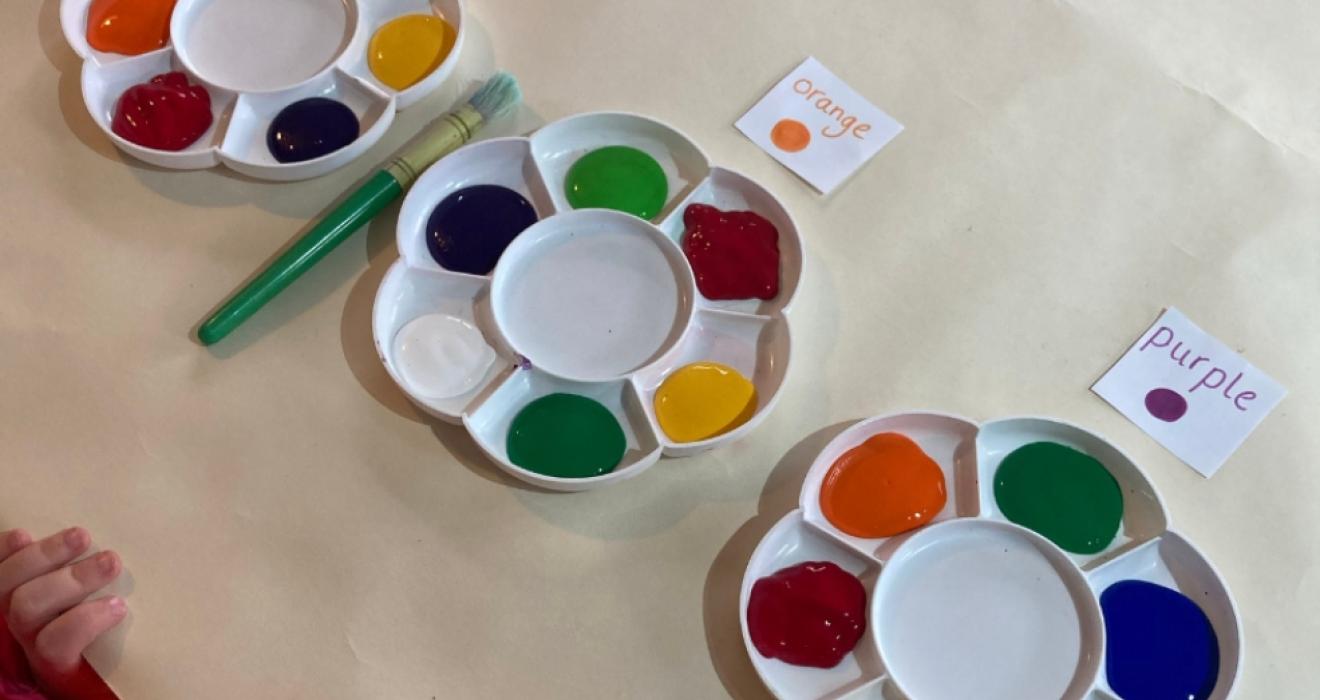 picture of colour mixing paint activity