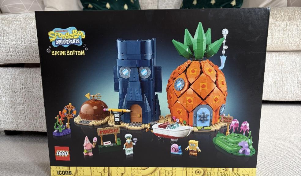 Lego Spongebob squarepants Bikini Bottom Lego set in a family living room picture of Lego Spongebob squarepants Bikini Bottom Lego set in a family living room