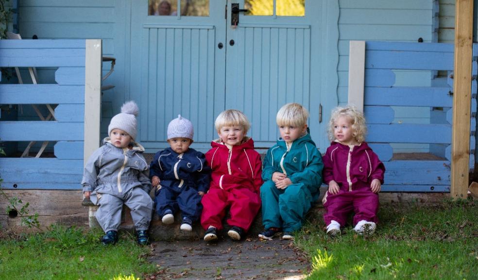 picture of happy toddlers wearing HippyChick Shell Suits