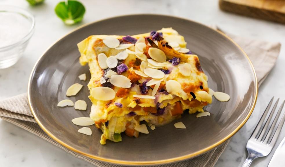 barilla lasagne with pumpkin ragu cabbage and almonds