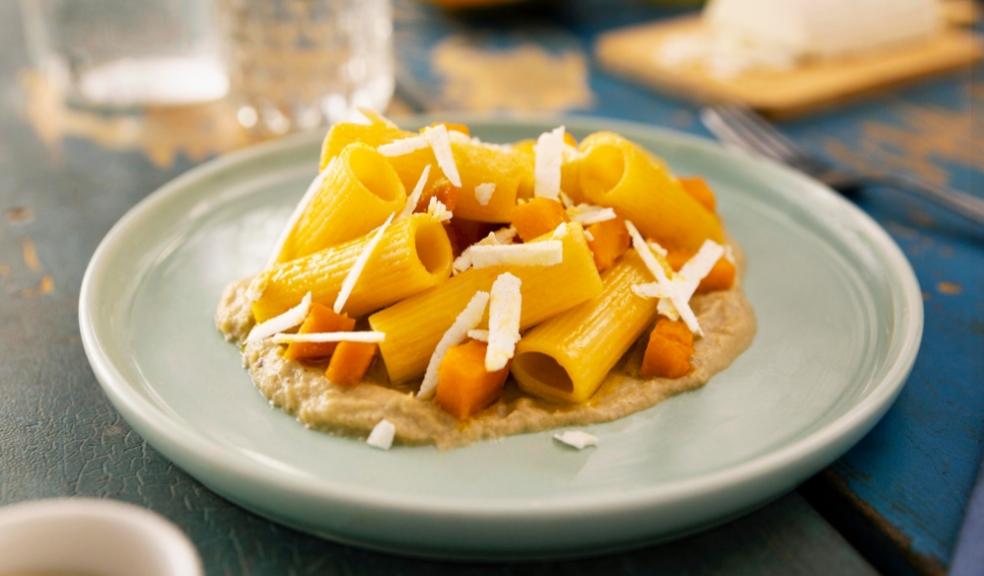 picture of barilla totiglioni with pumpkin and aubergine cream
