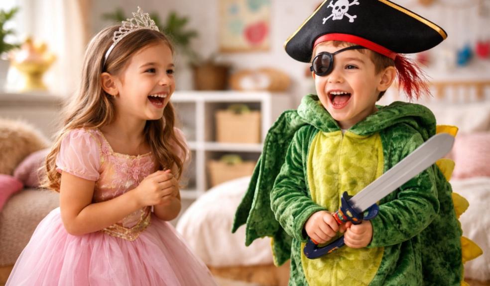 picture of children engaging in creative play by dressing up in costumes
