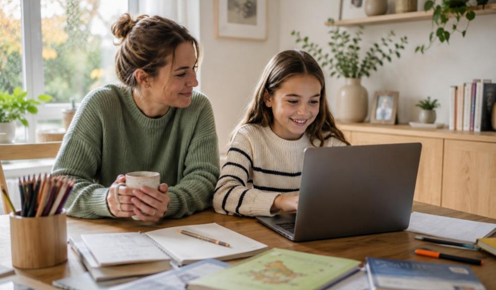 a mum and daughter learning about coding on a laptop at home picture of a mum and daughter learning about coding on a laptop at home