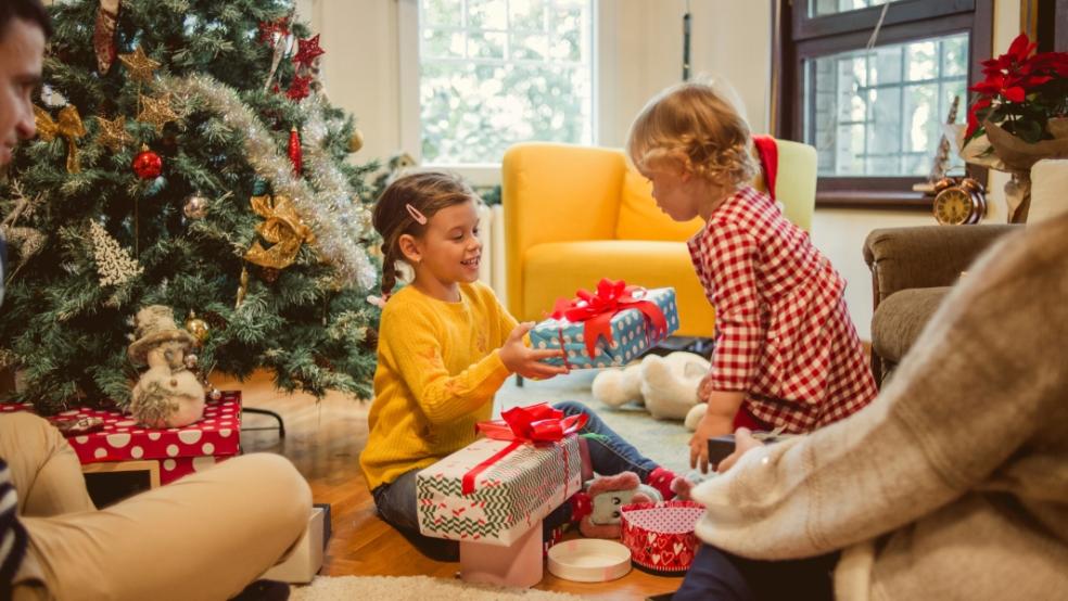 picture of Children exchanging Christmas presents