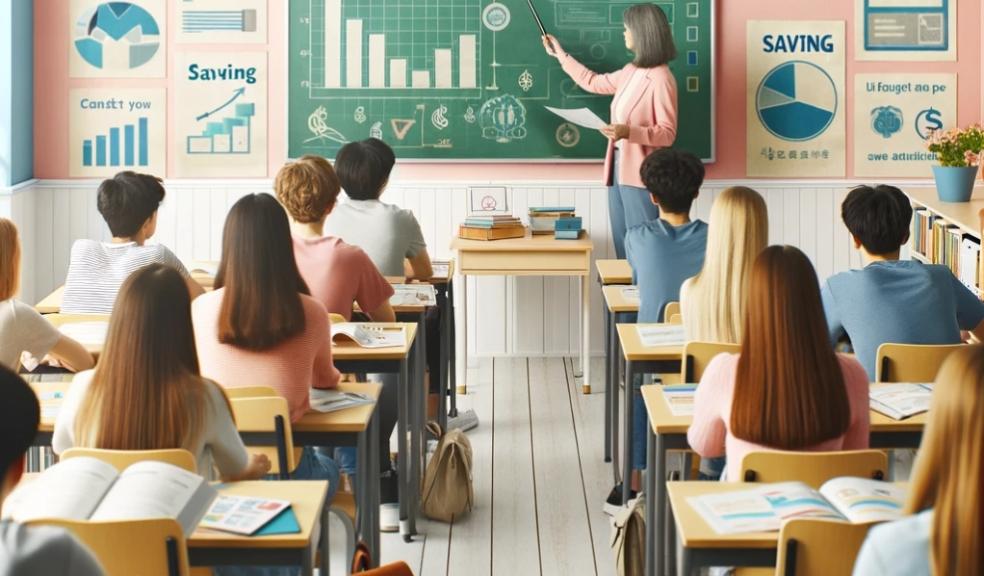 picture of A high school classroom scene focused on teaching money management