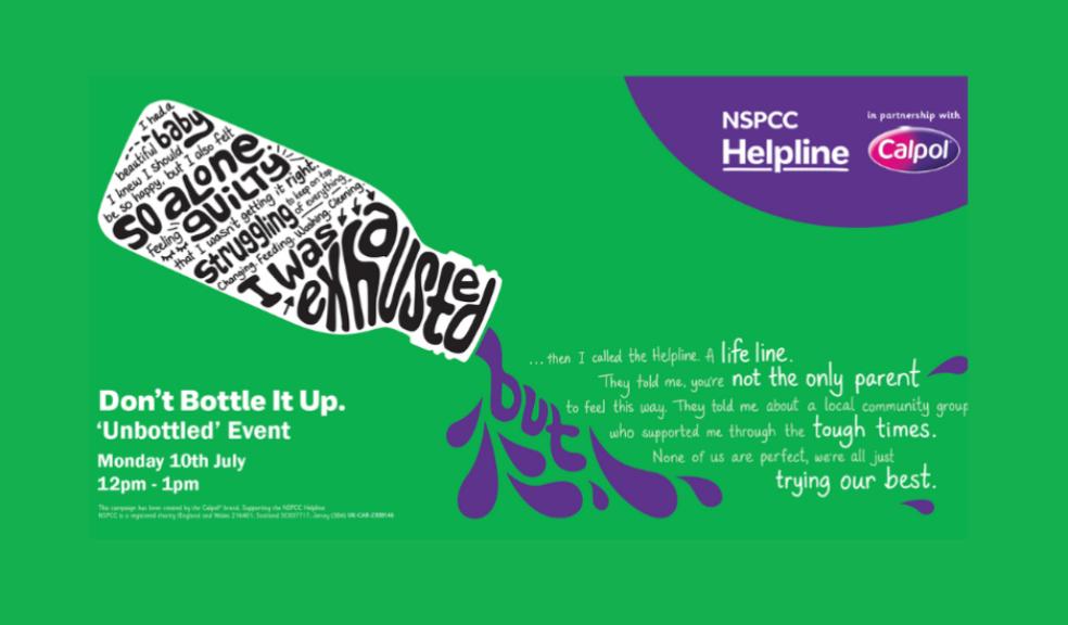 picture of Dont bottle it up campaign with calpol and the NSPCC