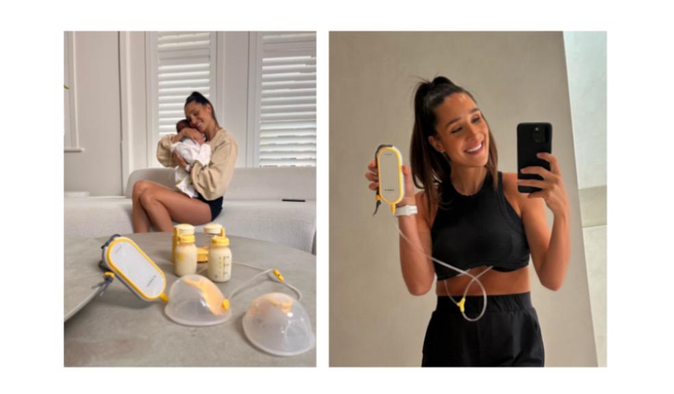 picture of Kayla Itsines with Medela breastpump