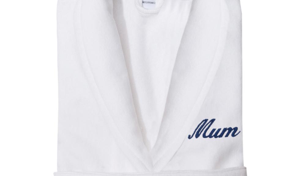 picture of mum monogrammed personalised cotton velour dressing gown