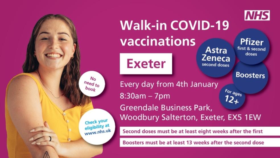 picture of NHS Covid-19 Walk-in vaccination clinics Social Adverts - Exeter