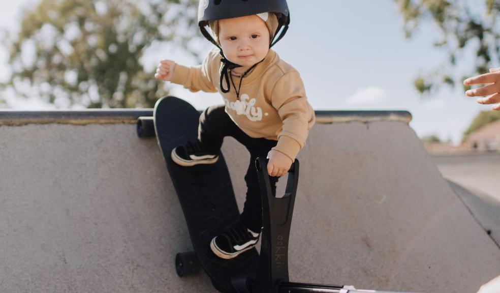 picture of a toddler on a skateboard