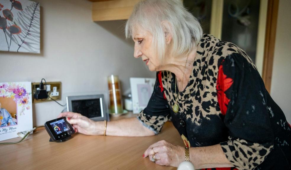 a woman using a smart energy meter in her home picture of a woman using a smart energy meter in her home