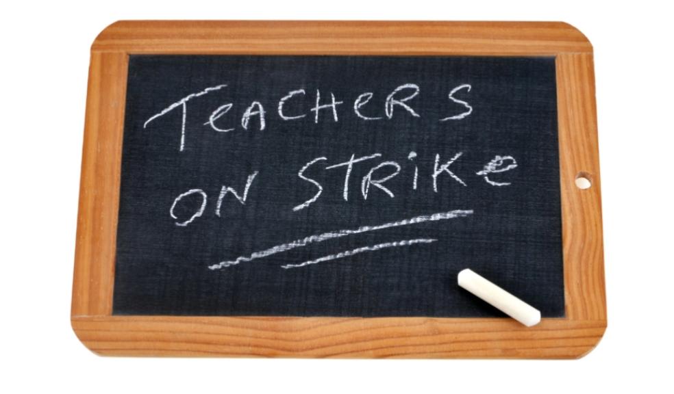 picture of Teachers on strike sign