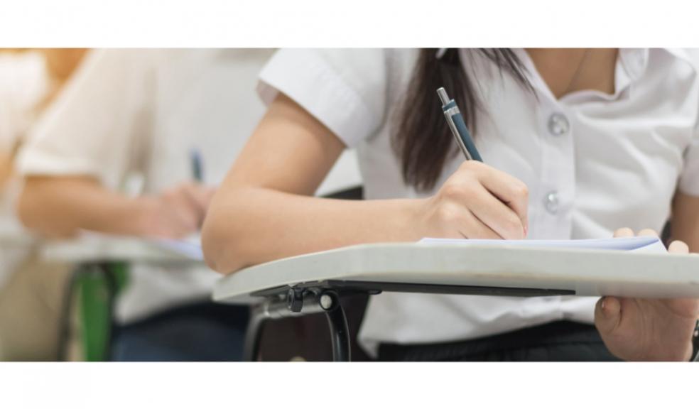 Picture of children doing exams in school