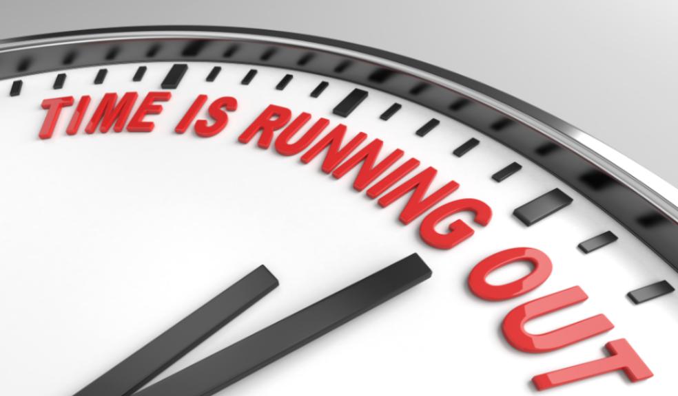 picture of a clock that says time is running out on it