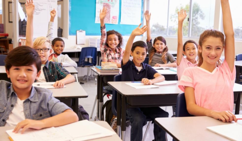 picture of happy children in a school classroom