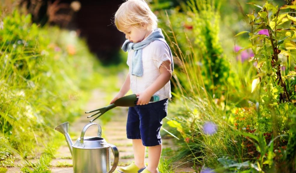 picture of a child gardening