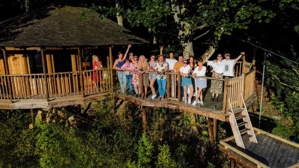 picture of a family holiday in a treehouse