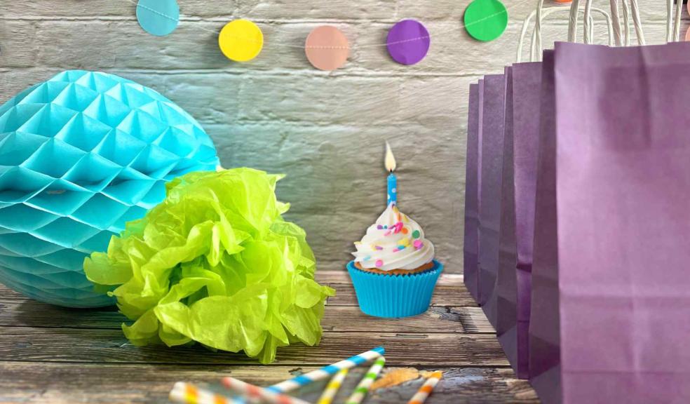 Paper party decorations and party bags