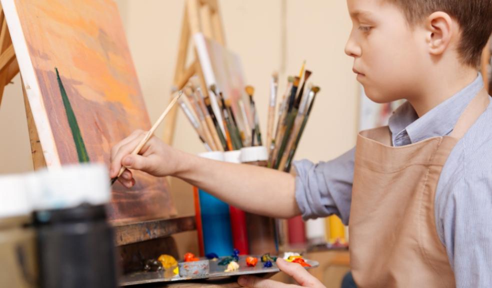 picture of a boy painting