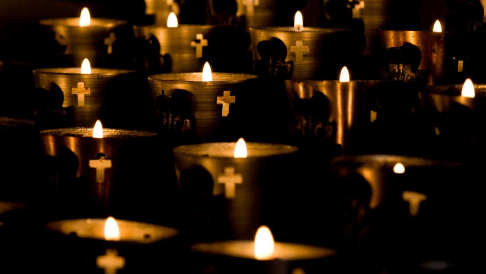 picture of candles in a church