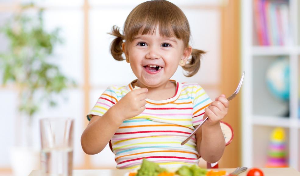 Picture of a child eating healthy food