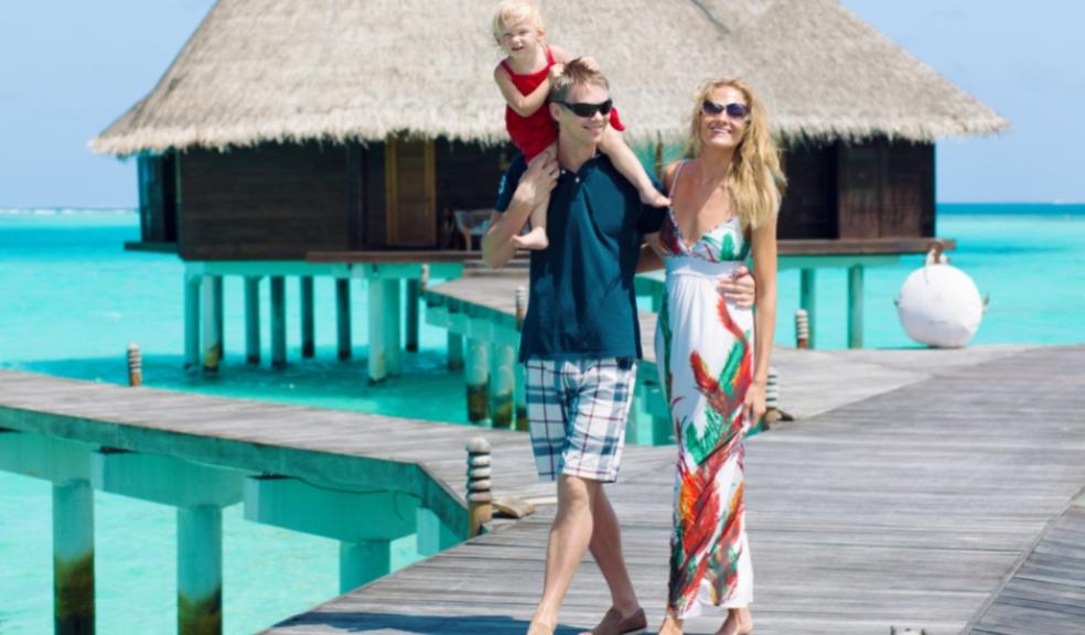 picture of a family on holiday in the Maldives
