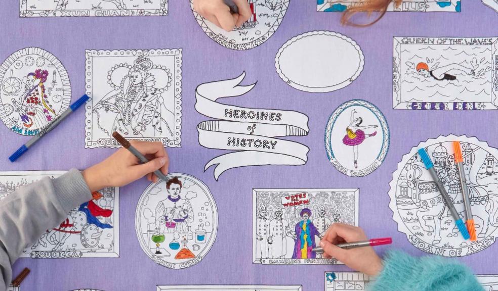 picture of heroines of history tablecloth or wall hanging