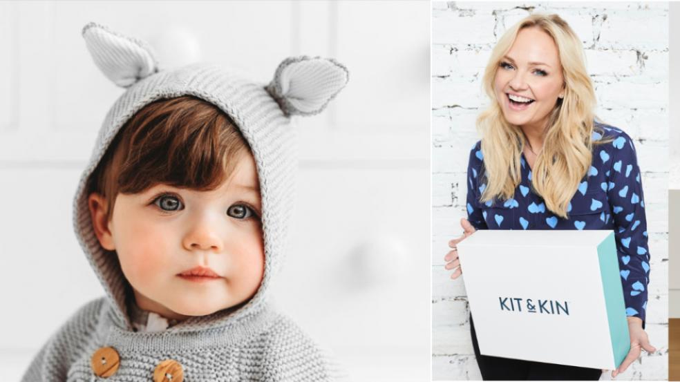 Picture of Emma Bunton promoting her kit & kin babywear range
