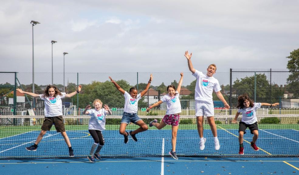 picture of kids jumping at camp Beaumont