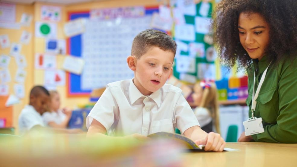 picture of a school child in a classroom