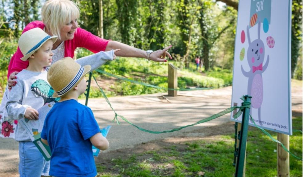 picture of a family on an easter egg hunt