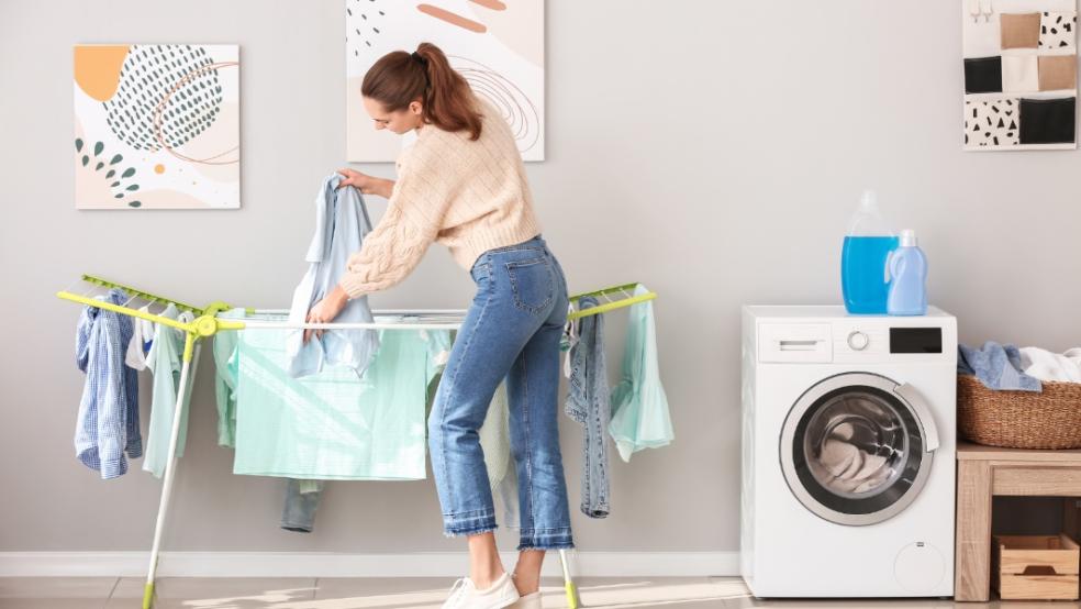 picture of woman doing the laundry
