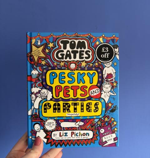 picture of Tom Gates Pesky pets and parties book for a childrens book review