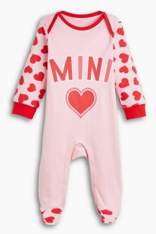 picture of Baby Girls Mini Me Mini Heart Print Sleepsuit
