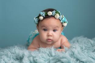 picture of baby in blue