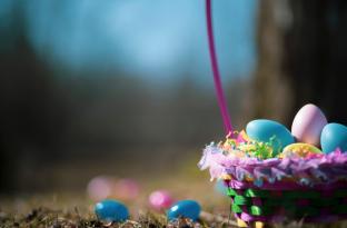 picture of easter eggs in a basket