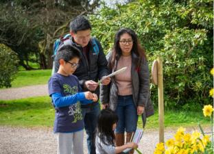 picture of family on an easter egg hunt