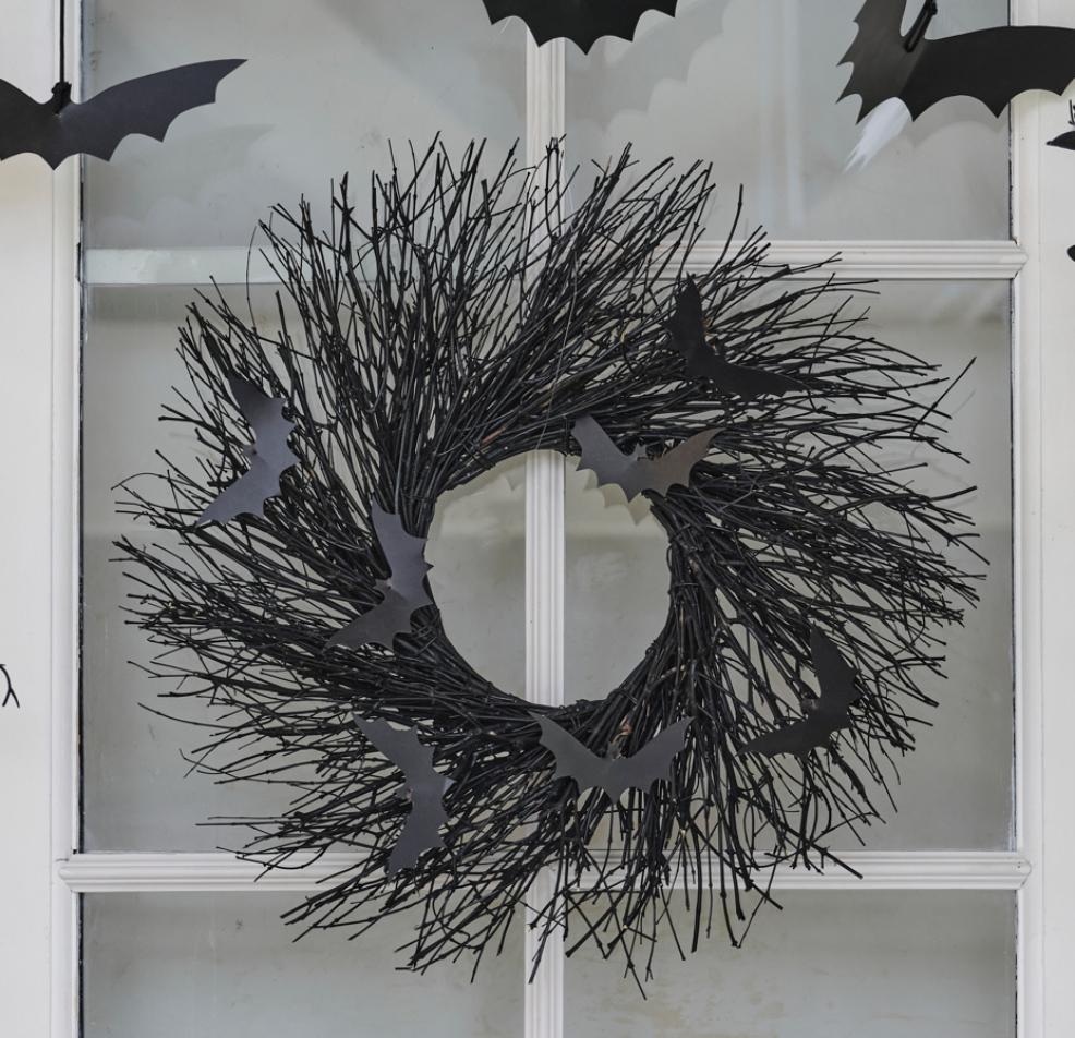 picture of Black bat and twig wreath