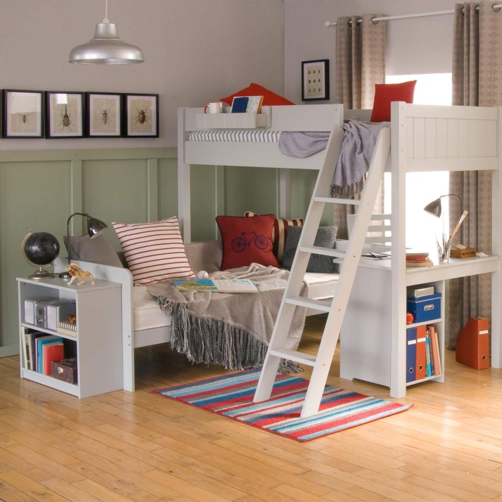 picture of fargo high sleeper loft bed with sofa bed and corner desk
