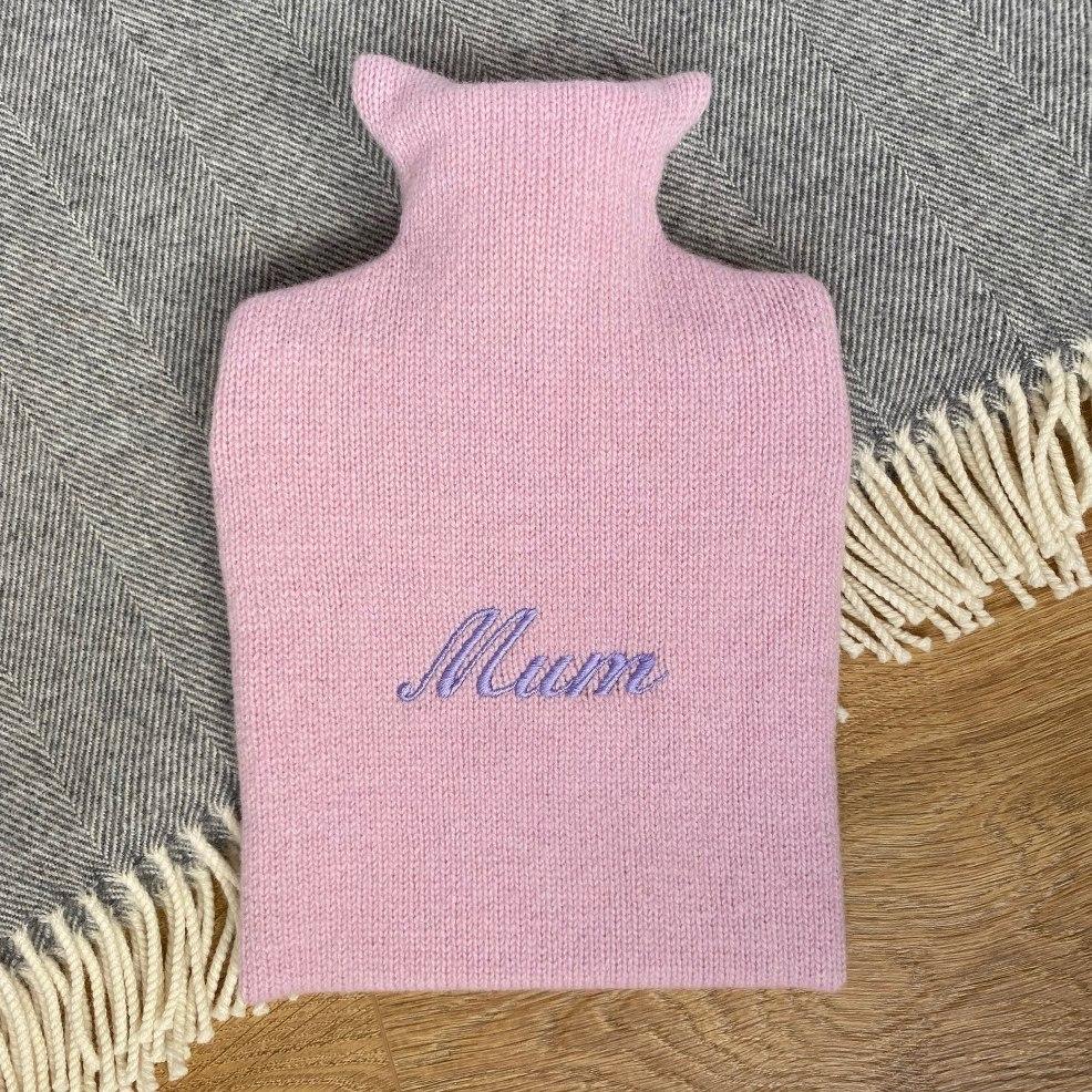 picture of mum personalised embroidered hot water bottle