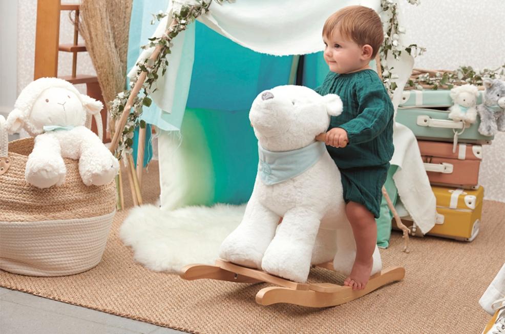 picture of a child on a Rocking Bear