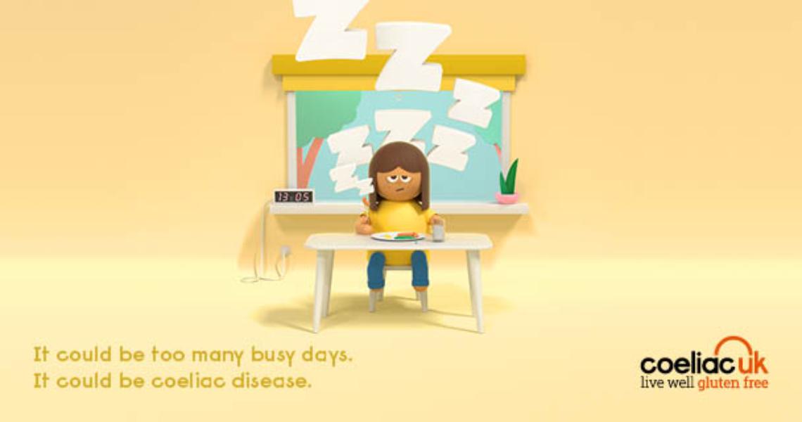 picture of coeliac uk poster for tiredness