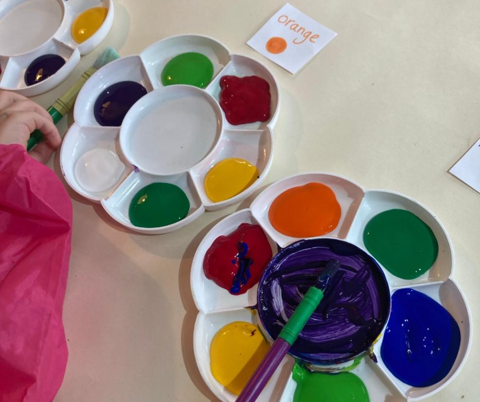 picture of colour mixing paint activity