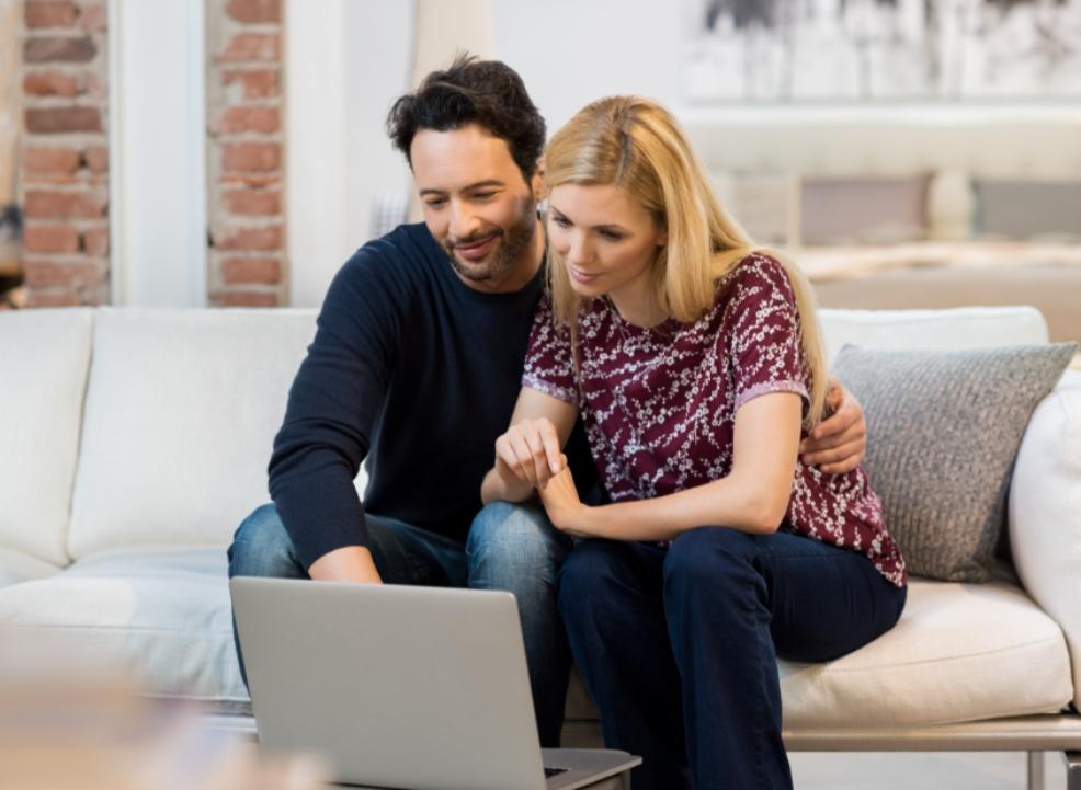 picture of a couple on a computer