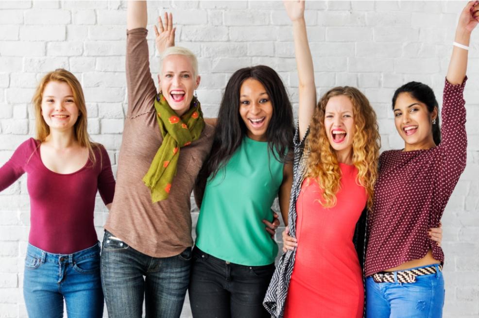 picture of happy and inspirational group of women