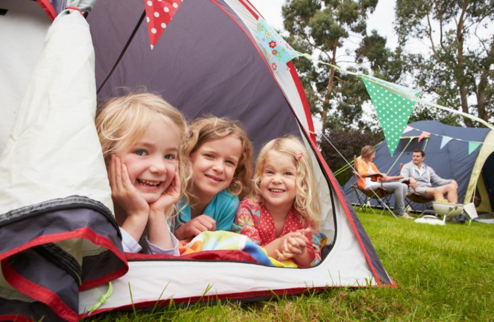picture of children in a tent