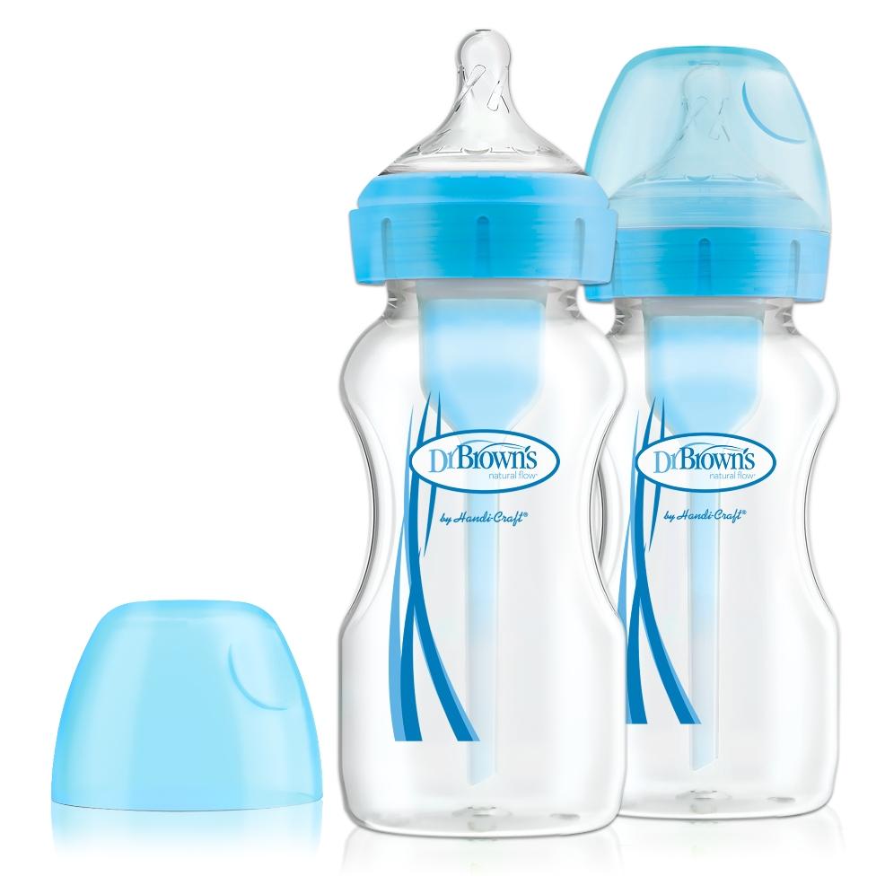 picture of blue Dr Browns anti colic baby bottles