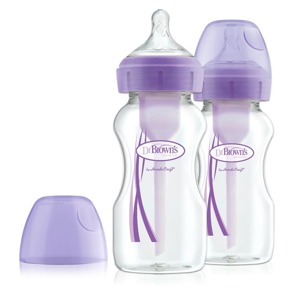 picture of purple Dr Browns antic colic baby bottles