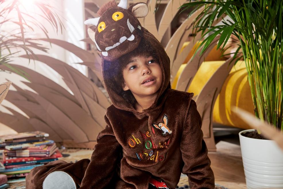 picture of a child in a gruffalo costume from sainsburys