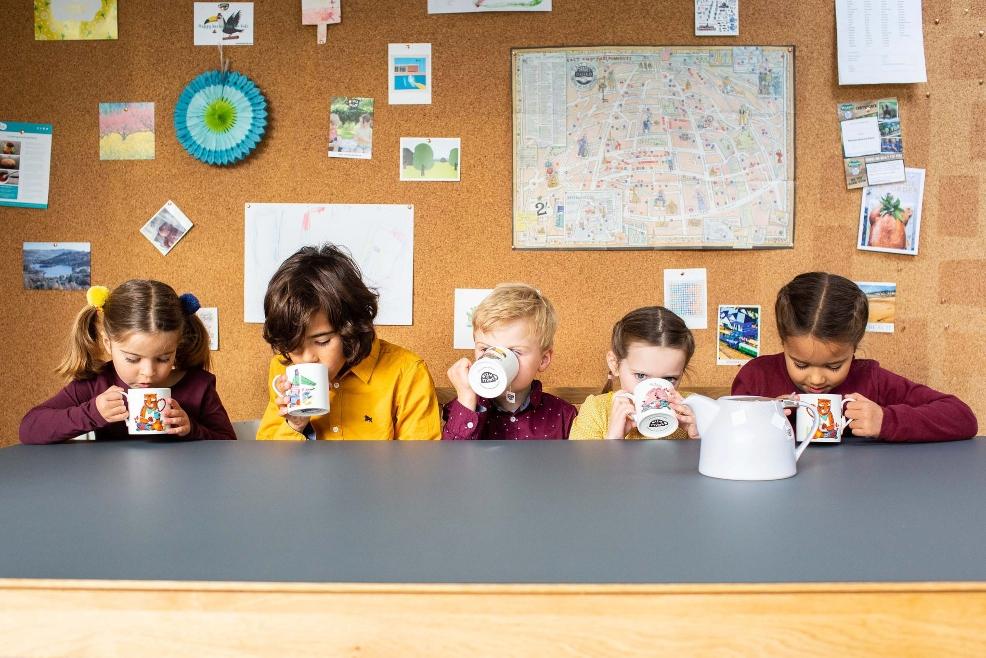 picture of children drinking tea